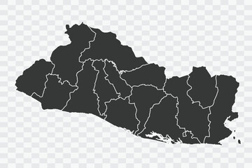 El Salvador Map Shadow Color on White Background quality files Png