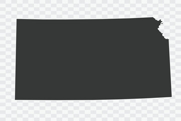 KANSAS Map Shadow Color on White Background quality files Png