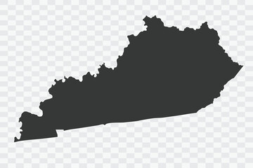 KENTUCKY Map Shadow Color on White Background quality files Png