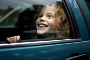 Person window cute childhood kid car travel transportation child sitting