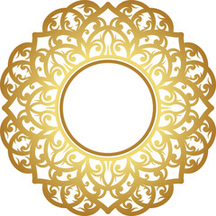 Mandala with gold color gradations