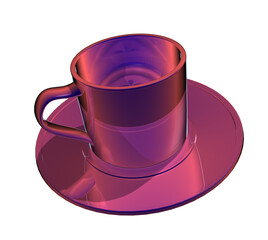cup, 3d render - obrazy, fototapety, plakaty