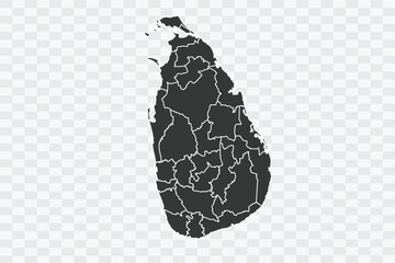 Sri Lanka Map Shadow Color on White Background quality files Png