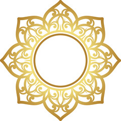 Mandala with gold color gradations