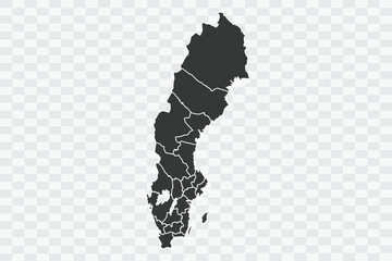 Sweden Map Shadow Color on White Background quality files Png
