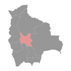 Cochabamba Department map, administrative division of Bolivia.