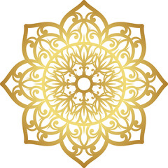 Mandala with gold color gradations