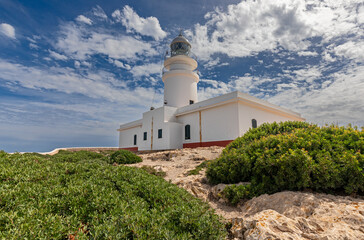 Cavalleria Lighthouse at north coast of Menorca (Balearic Islands)