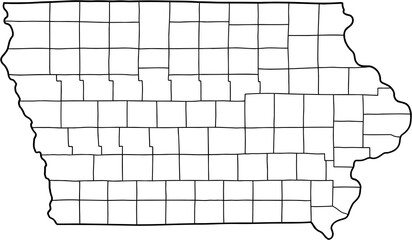 doodle freehand drawing of iowa state map.