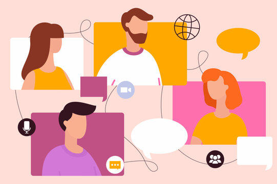 People talking. Vector illustration. Negotiation is form communication aims to find common ground between parties Debates encourage people to express their viewpoints and engage in critical thinking