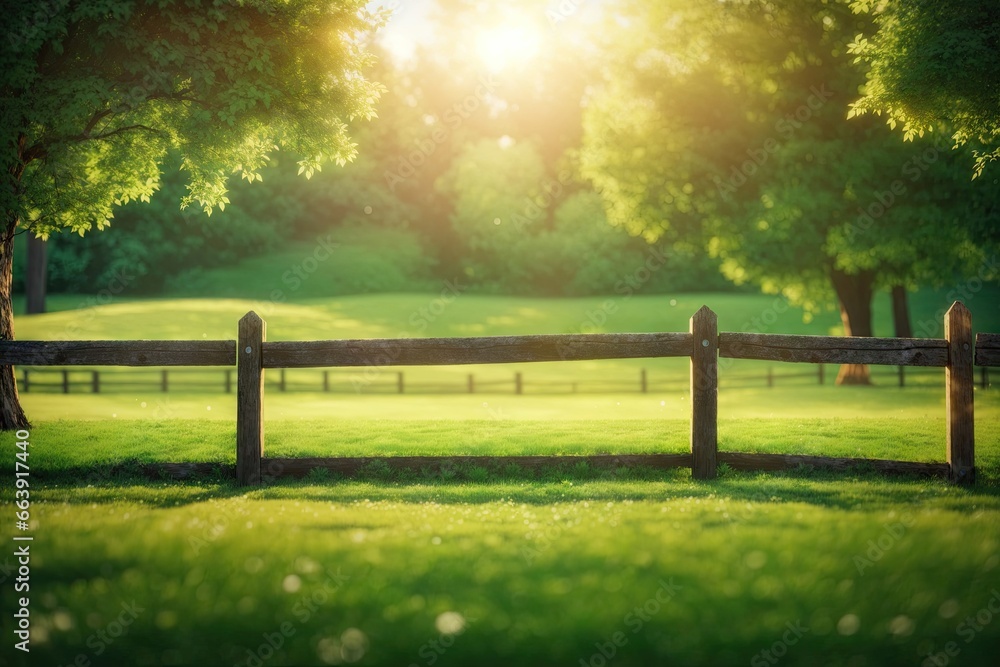 Poster illustration of nature background with an empty space. ai generative