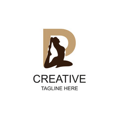 letter yoga logo design unique concept Premium Vector