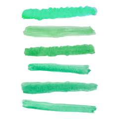 watercolor green strokes, watercolor brush set