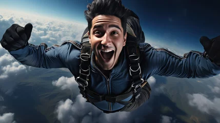 Tragetasche Young man enjoying skydiving © Niks Ads