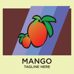 Fruits manggo logo design unique Premium Vector