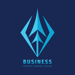 Arrow abstract logo design. Business strategy concept sign. Investment icon. Development progress symbol. Vector illustration.  - 663919897