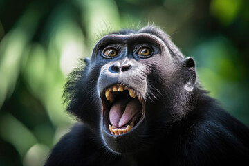 Celebes crested macaque in the wild