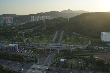 The scenery of Bundang City in Seongnam, Gyeonggi-do, Korea
