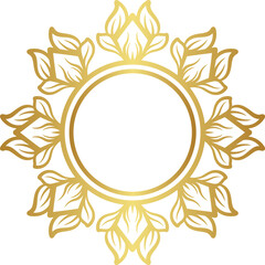 Mandala with gold color gradations