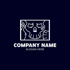 Cool skull logo. Skull vector illustration.