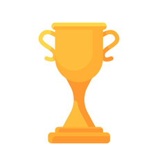 Illustration of the gold trophy for first place. Flat trophy for victory.
