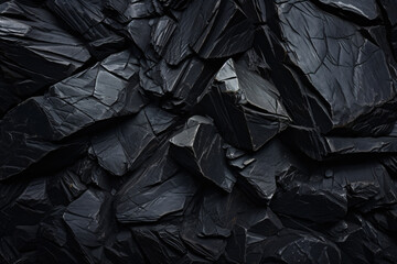 Rough and Smooth Black Rocks Create Abstract Landscape