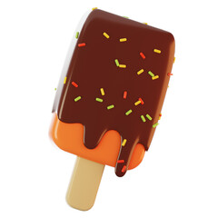 Fast food icon concept. 3d rendering ice cream stick icon