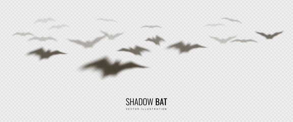 Bat element for Halloween. Shadow casting as decoration on a banner for the Day of All Dead celebrations. Blurred vector illustration