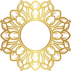 Mandala with gold color gradations