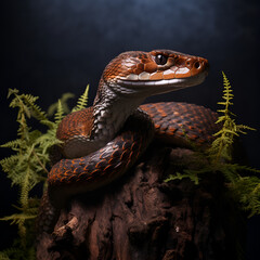 Fototapeta premium illustration of a snake on a tree
