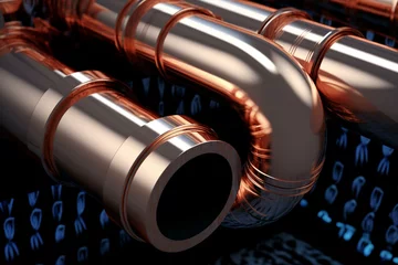 Foto op Plexiglas Illustration of insulating copper pipes with a zipper. Generative AI © Evander