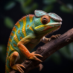 Obraz premium illustration of a chameleon in a tree 