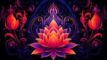 Diwali Background, Lotus flower, diya lamp, hindu festival, indian wallpaper