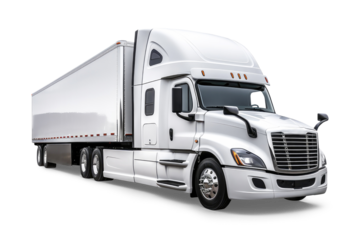 A white American truck on a transparent background