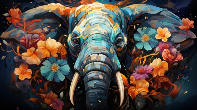 a wise and serene elephant, highlighting its gentle nature