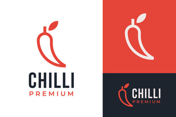Simple and Clean Fresh Hot Red Jalapeno Cayenne Chilli Pepper Logo Design Branding Template