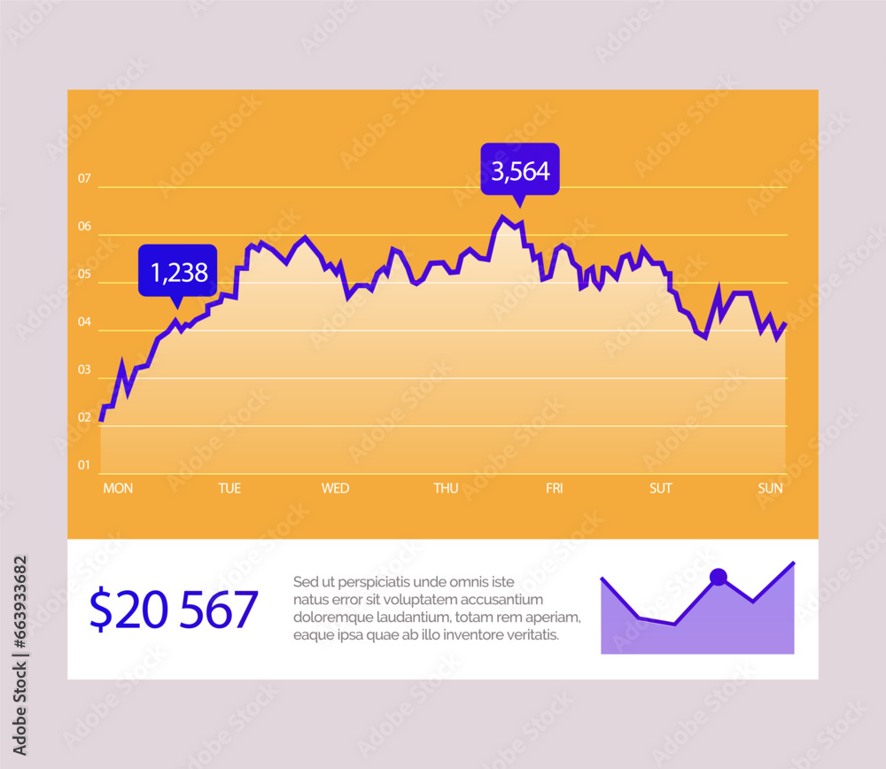 Poster infographic dashboard. admin panel. vector illustrarion the business relied on accurate datfor infor