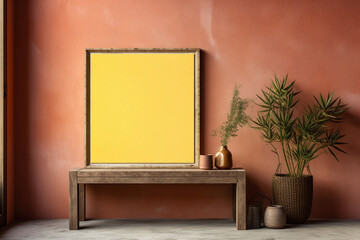  blank frame on the wall of an contemporary home
