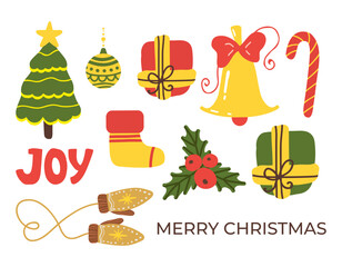 Merry Christmas card. Vector illustration. Snow creates magical atmosphere during Christmas festivities The Merry Christmas metaphor resonates with warmth and togetherness The text on card