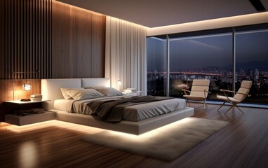 3d render of modern interior bedroom