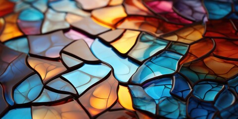 Stained Glass Elegance: Abstract Wallpaper with Intricate Kaleidoscopic Patterns.