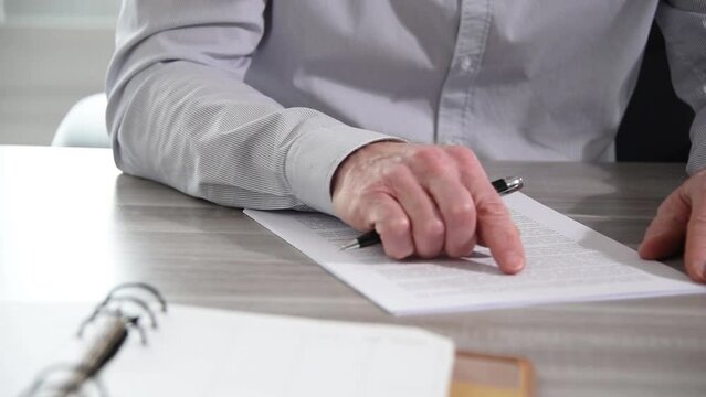 Businessman reviewing a document