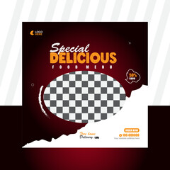 Delicious food menu social media post banner 