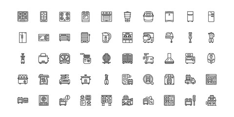 kitchen device icon set