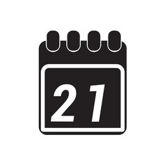 Page of calendar displaying page of the day 21. Illustration, vector