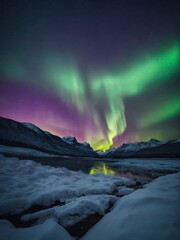Naklejka premium aurora borealis over the mountains