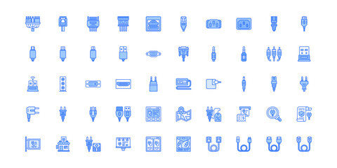 computer cable icon set