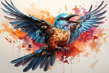 illustration of an abstract bird
