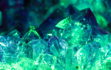 Aquamarine crystal mineral stone. Gems. Mineral crystals in the natural environment. Texture of precious and semiprecious stones. shiny surface of precious stone