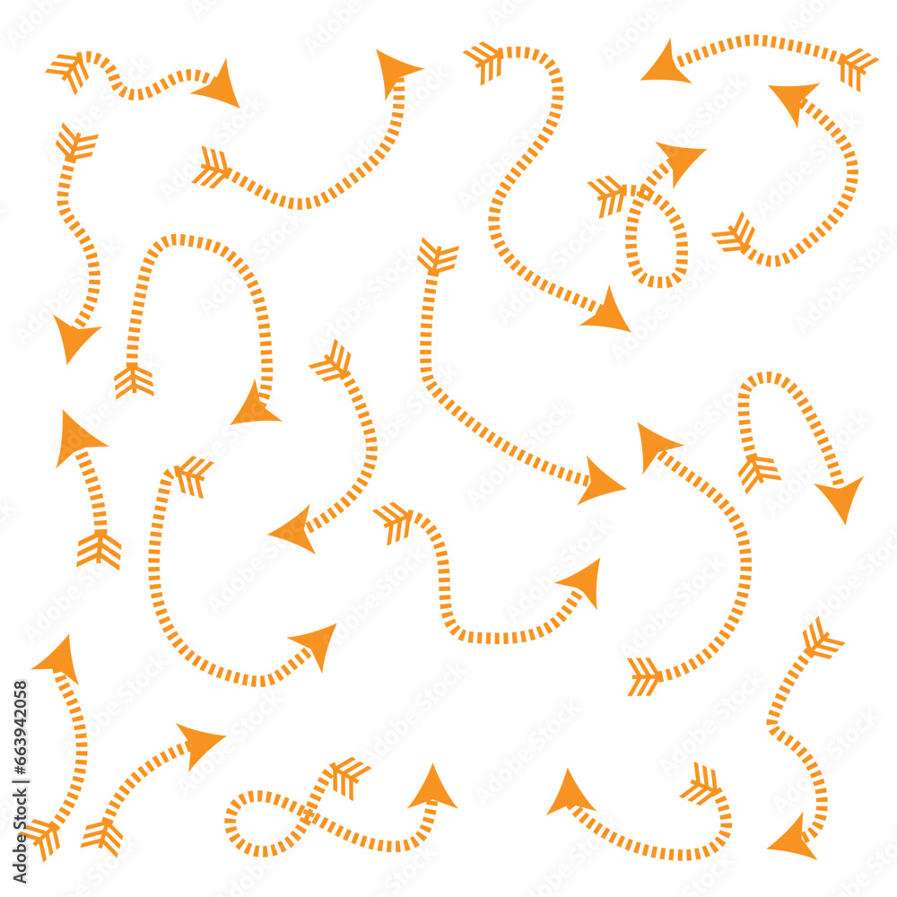 Poster hand-drawn arrow vector icons set. arrow icon. arrow vector collection. arrow. cursor. modern simple